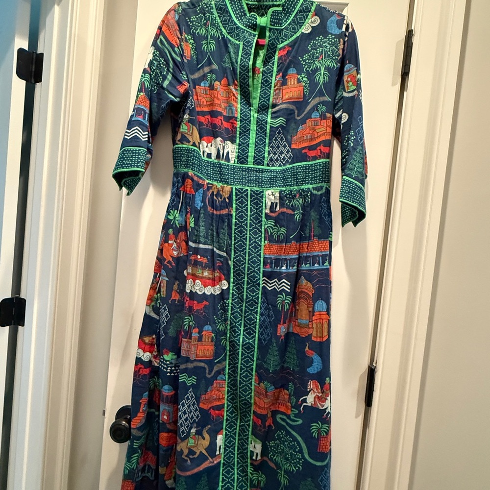 Gretchen Scott Designs Orange Red Buttoned Maxi Dress